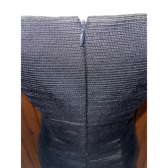 Womens Tahari Arthur S Levine Black Strapless Midi Textured Split Hem Dress 2 - Picture 7 of 8